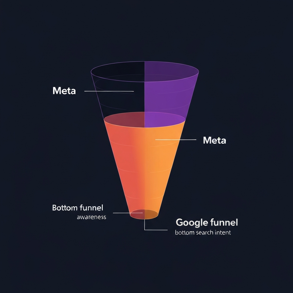 Google Ads and Meta Ads funnel strategy comparison — Kyoren Worldwide